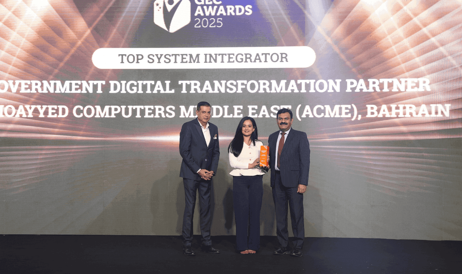 ACME receiving Top System Integrator Government Digital Transformation Partner award GEC Awards 2025